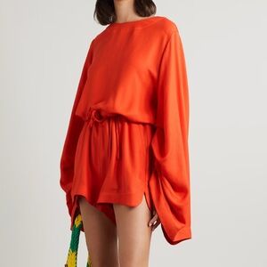 Bondi born orange borocay woven top and shorts // orange linen set